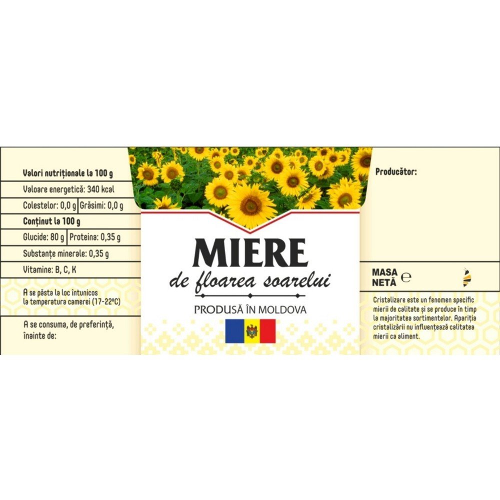 Eticheta Miere de Floarea Soarelui